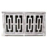 Painted gray 4 door console