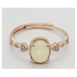 Ethiopian Opal & White Sapphire Sterling Silver