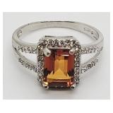 Aziotic Gemstone Sterling Silver Ring, sz 6.5