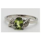 Peridot Sterling Silver Ring, sz 6.5