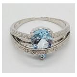 2.28 ct Baby Swiss Blue Topaz Diamond Sterling