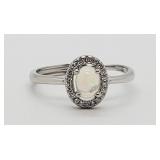 Ethiopian Opal & White Sapphire Sterling Silver