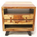 Live Edge Design 1-Drawer Stand w/ Metal legs