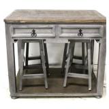 Kitchen island with 4 nesting stools