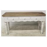 3-Drawer Huntboard Painted w/ Wood top