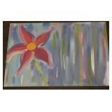 Paint on Canvas Floral Print