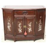 Chinoiserie mother of pearl inlaid 4 door cabinet