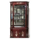 Chinoiserie 2 part mother of pearl inlaid cabinet