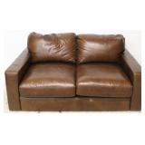 Leather Italia medium leather loveseat - AS IS