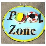 Pool Zone 3 dimensional metal sign