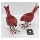 Pair Three Hand red bird candle holders