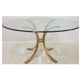 Modern History oval glass top table