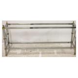 Jonathan Charles chrome & brass console, no glass