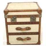 Lazzaro leather trim lift top stand w/ drawers