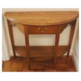 One Drawer Half Round Table