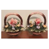 Pair of Capodimonte Flower Baskets