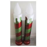 Set of 2 Holiday Candle Decorations
