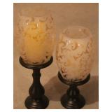 Pair of Candle Holders - 16: & 13" tall