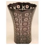 Bohemian red cut to clear large vase