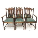 Set of 6 English oak barley twist dining chairs
