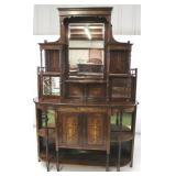 English Edwardian Marquetry Inlaid Etagere