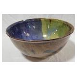 Large Art Pottery Bowl signed by Robin Mangum 