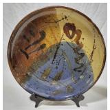 Large Art Pottery Platter signed by Robin Mangum
