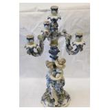 Meissen Porcelain Candelabra w/ women & child