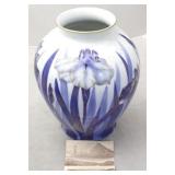 Fukagawa blue & white iris vase