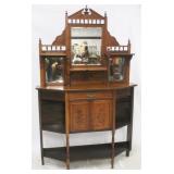 English Edwardian Mirror Back Etagere