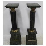 Pair Marble Pedestals