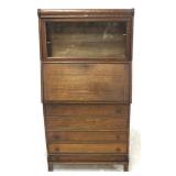 Vintage oak stacking bookcase / secretary