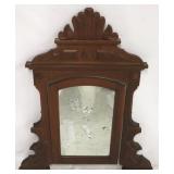 Walnut Victorian carved mirror