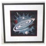 Mid century framed space print