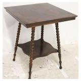 Square oak lamp table