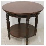 Mahogany 2 tier round end table