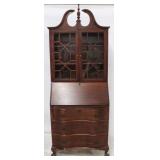 Mahogany Chippendale bookcase top secretary