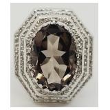 10k Gold Smokey Quartz Ring sz 6.5