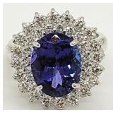 14K Gold Tanzanite & diamond ring