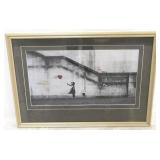 Girl with balloon framed print by Banksy