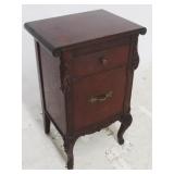 Carved mahogany bedside stand