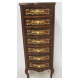 French inlaid bow front lingerie chest