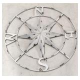 White 24" metal compass star
