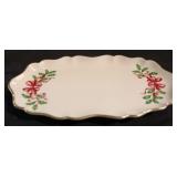 Lenox Holiday Oval Tray - red bows