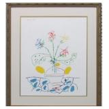 Vase With Flowers Silkscreen by Pablo Picasso