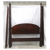 Queen size rice carved poster bed in mahogany