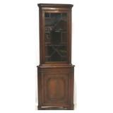 English mahogany corner cabinet