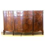 Marble top French inlaid buffet - brass ormolu