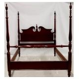 Mahogany fluted carved full size poster bed
