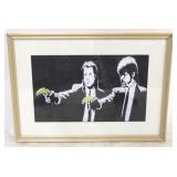 Pulp Fiction framed print by Banksy
